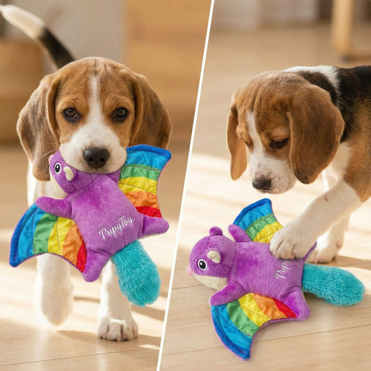 🐾PupyToy® Crinkle & Squeak Plush Dog Toy – Interactive Sound Toy for Puppies & Small Dogs