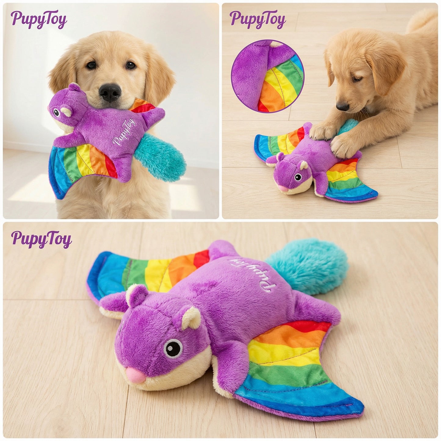 🐾PupyToy® Crinkle & Squeak Plush Dog Toy – Interactive Sound Toy for Puppies & Small Dogs